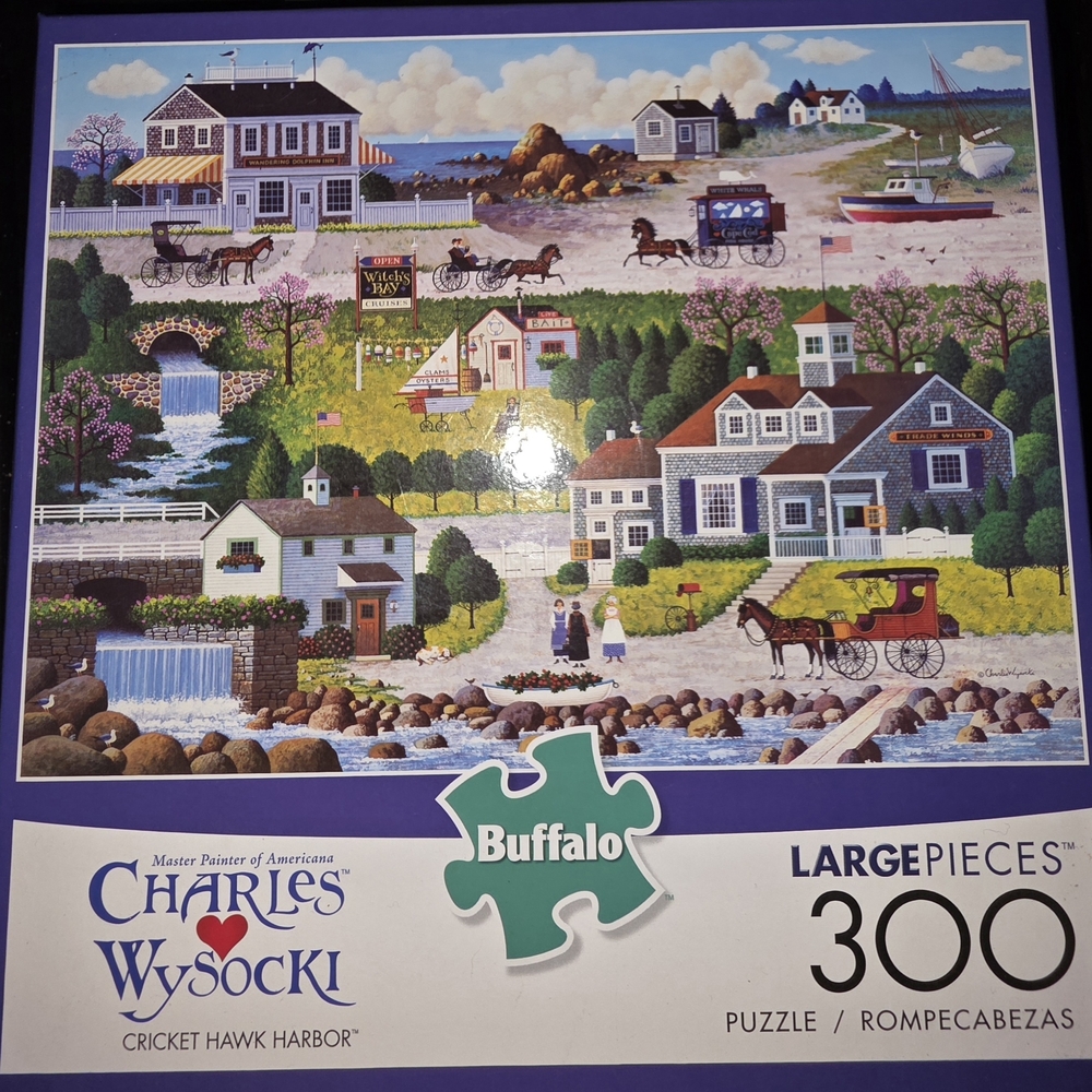Cricket Hawk Harbor 300-Piece Jigsaw Puzzle - Blue